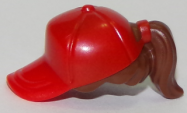 Deler - Reddish Brown Minifigure, Hair Combo, Hair with Hat, Ponytail with Cap
