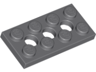 Deler - Dark Bluish Gray Technic, Plate 2 x 4 with 3 Holes