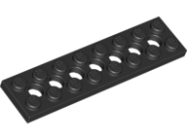 Deler - Black Technic, Plate 2 x 8 with 7 Holes