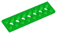 Deler - Bright Green Technic, Plate 2 x 8 with 7 Holes