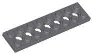 Deler - Dark Bluish Gray Technic, Plate 2 x 8 with 7 Holes