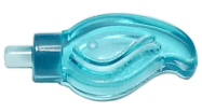 Deler - Trans-Light Blue Wave Rounded Straight Single with Small Pin End (Candle Flame)