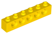 Deler - Yellow Technic, Brick 1 x 6 with Holes