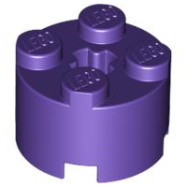 Deler - Dark Purple Brick, Round 2 x 2 with Axle Hole