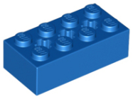 Deler - Blue Technic, Brick 2 x 4 with 3 Axle Holes