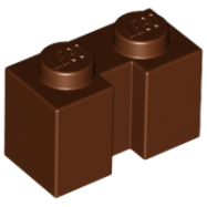 Deler - Reddish Brown Brick, Modified 1 x 2 with Groove