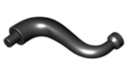 Deler - Black Elephant Tail / Trunk with Bar End - Short Curved Tip