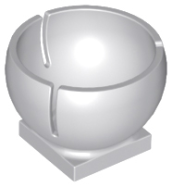 Deler - Light Bluish Gray Cylinder Hemisphere 3 x 3 Ball Turret Socket with 2 x 2 Base