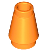 Deler - Orange Cone 1 x 1 with Top Groove