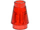 Deler - Trans-Red Cone 1 x 1 with Top Groove