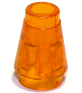 Deler - Trans-Orange Cone 1 x 1 with Top Groove