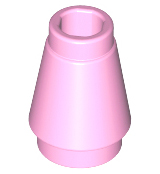 Deler - Bright Pink Cone 1 x 1 with Top Groove
