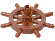 Deler - Reddish Brown Boat, Ships Wheel with Slotted Pin