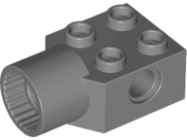 Deler - Dark Bluish Gray Technic, Brick Modified 2 x 2 with Pin Hole, Rotation Joint Socket
