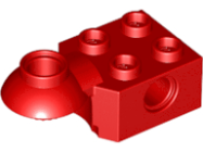 Deler - Red Technic, Brick Modified 2 x 2 with Pin Hole, Rotation Joint Ball Half (Horizontal Top)