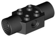 Deler - Black Technic, Brick Modified 2 x 2 with Pin Hole and 2 Rotation Joint Sockets