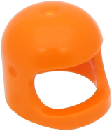 Deler - Orange Minifigure, Headgear Helmet Space / Town with Thick Chin Strap - with Visor Dimples (Reissue with Top Dimple)