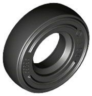 Deler - Black Tire 14mm D. x 4mm Smooth Small Single with Number Molded on Side