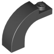 Deler - Black Arch 1 x 3 x 2 Curved Top