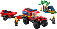 City - 60412 Firehjulsdrevet brannbil med redningsbåt