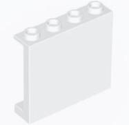 Deler - White Panel 1 x 4 x 3 with Side Supports - Hollow Studs