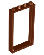 Deler - Reddish Brown Door, Frame 1 x 4 x 6 with 2 Holes on Top and Bottom