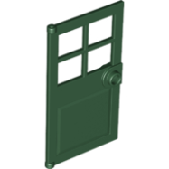 Deler - Dark Green Door 1 x 4 x 6 with 4 Panes and Stud Handle
