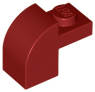 Deler - Dark Red Slope, Curved 2 x 1 x 1 1/3 with Recessed Stud