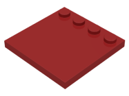 Deler - Dark Red Tile, Modified 4 x 4 with Studs on Edge