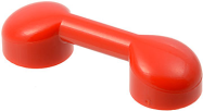 Deler - Red Bar 1 x 3 with 2 Stud Receptacles (Radio Handle, Phone Handset)