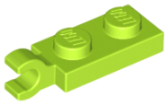 Deler - Lime Plate, Modified 1 x 2 with Clip on End (Horizontal Grip)
