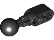 Deler - Black Technic, Liftarm, Modified Ball Joint Straight 1 x 2