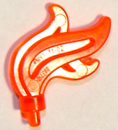 Deler - Trans-Neon Orange Minifigure, Plume Feather Triple Compact / Flame / Water