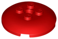Deler - Red Dish 4 x 4 Inverted (Radar) with 4 Solid Studs and Pin Hole