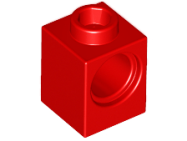 Deler - Red Technic, Brick 1 x 1 with Hole