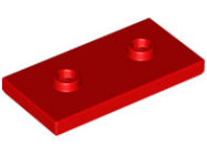 Deler - Red Plate, Modified 2 x 4 with 2 Studs (Double Jumper)
