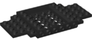Deler - Black Vehicle, Base 6 x 12 x 1 with 5 x 4 Recessed Center and 8 Holes