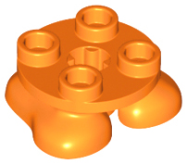 Deler - Orange Legs with Plate Round 2 x 2 and Axle Hole
