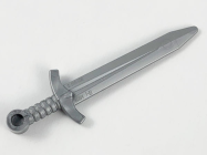 Deler - Flat Silver Minifigure, Weapon Sword, Greatsword Pointed with Upturned Crossguard