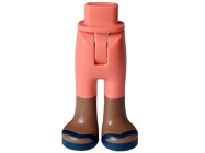 Deler - Coral Mini Doll Hips and Trousers with Back Pockets with Molded Medium Brown Lower Legs / Boots and Printed Dark Blue Sandals