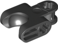 Deler - Black Technic, Axle Connector 2 x 3 with Ball Joint Socket - Closed Sides, Straight Forks with Closed Axle Holes