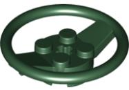 Deler - Dark Green Vehicle, Steering Wheel with 2 x 2 Center and Axle Hole