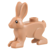 Deler - Medium Nougat Hare, Standing with Black Eyes and White Pupils Pattern
