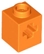 Deler - Orange Technic, Brick 1 x 1 with Axle Hole