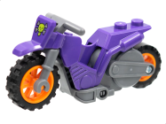 Deler - Dark Purple Stuntz Flywheel Motorcycle Dirt Bike with Dark Bluish Gray Frame