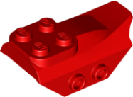 Deler - Red Slope, Curved 4 x 2 with 4 Studs on Top, 2 Hollow Studs on Each Side, Wing End