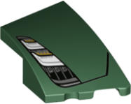Deler - Dark Green Wedge 3 x 2 Right No Studs with Lotus Evija Car Headlight Pattern