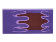 Deler - Dark Purple Tile 2 x 4 with Dark Red Open Mouth with Lavender Slime Lips Pattern (Bogmire)