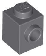 Deler - Dark Bluish Gray Brick, Modified 1 x 1 with Stud on Side