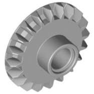 Deler - Light Bluish Gray Technic, Gear 20 Tooth Bevel with Pin Hole